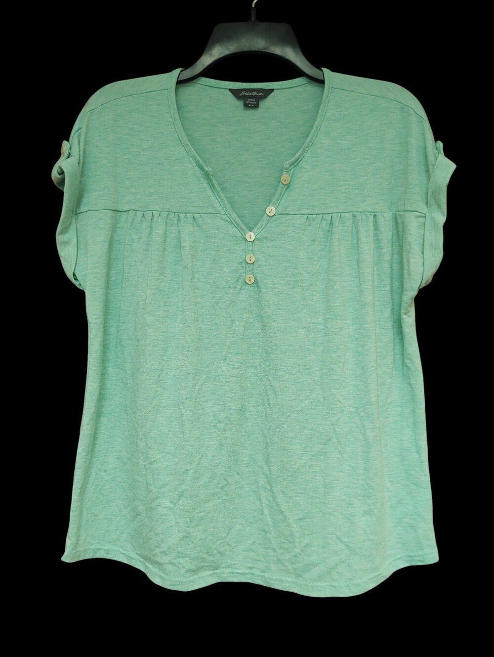 Eddie Bauer Seafoam Green Short Sleeve Knit Top Size M